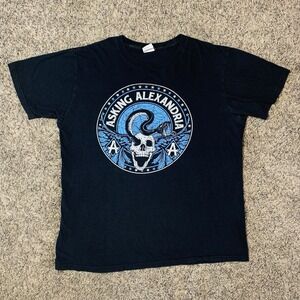 Asking Alexandria Shirt Mens XL Black Band Emo Rock Metal Logo Tee